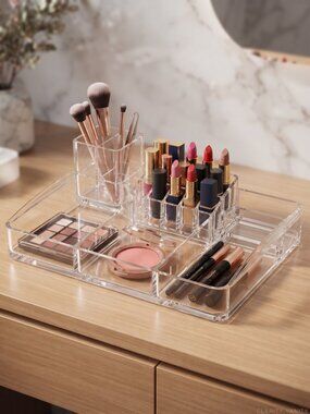Acrylic Thick Sturdy Make Up Organizer-10.5"x7"
